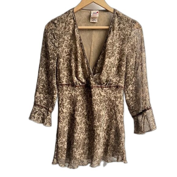 Vintage Y2K NWT Faded Glory boho Flowy Top Hippie Womens Size Medium - Picture 2 of 6